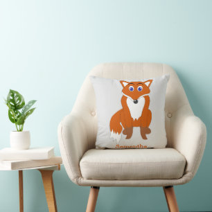 Fox Design Personalised Throw Pillow