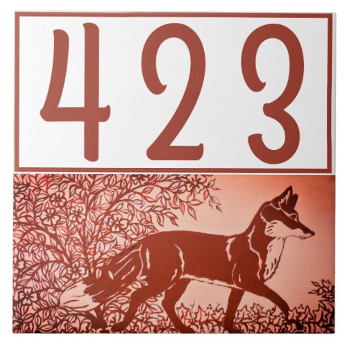 Fox Design Woodland Copper Tone House Number Tile