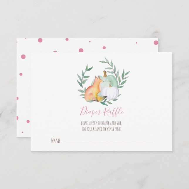 Fox Diaper Raffle Card – November Baby Shower (Front/Back)