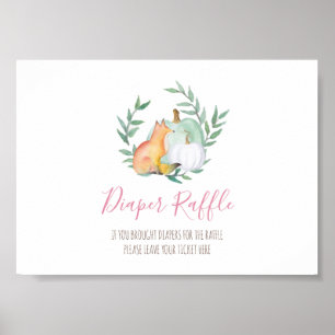 Fox Diaper Raffle Sign – November Baby Shower