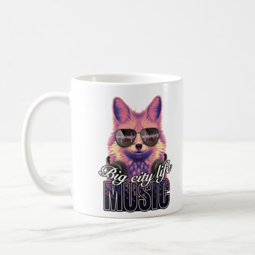 Fox DJ music in the big city Coffee Mug