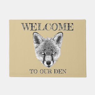 Fox Doormat 'Welcome To Our Den' Custom Doormat