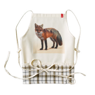 Fox double exposure - fox art - red fox - wildfox zazzle HEART apron