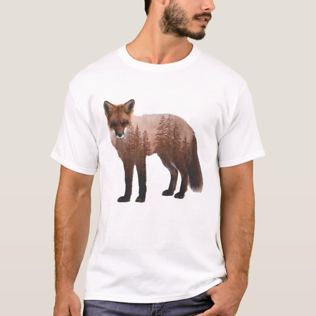 Fox Double Exposure  Poster T-Shirt (Front)