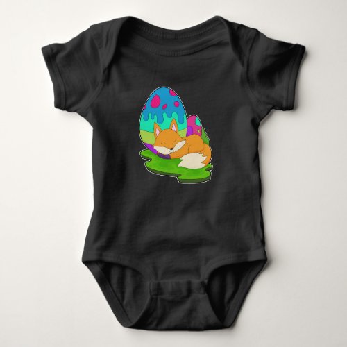 Fox Easter Easter eggs Baby Bodysuit