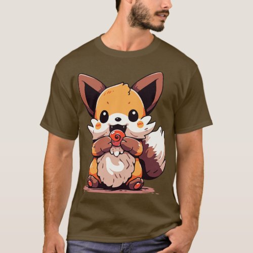 Fox eating a hard candy T_Shirt