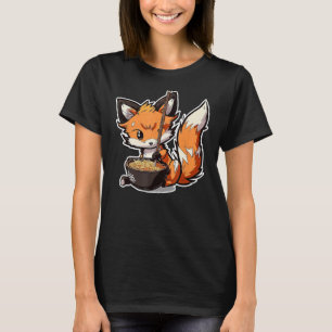 fox Eating Ramen Noodles Neko Girls gift 1 T-Shirt