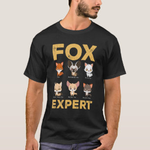 Fox Expert Different Types Of Foxes Cute Kids T-Shirt