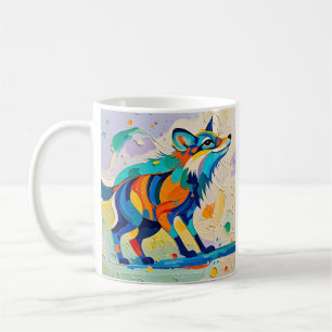 Fox Expressive abstract animal art design Coffee Mug