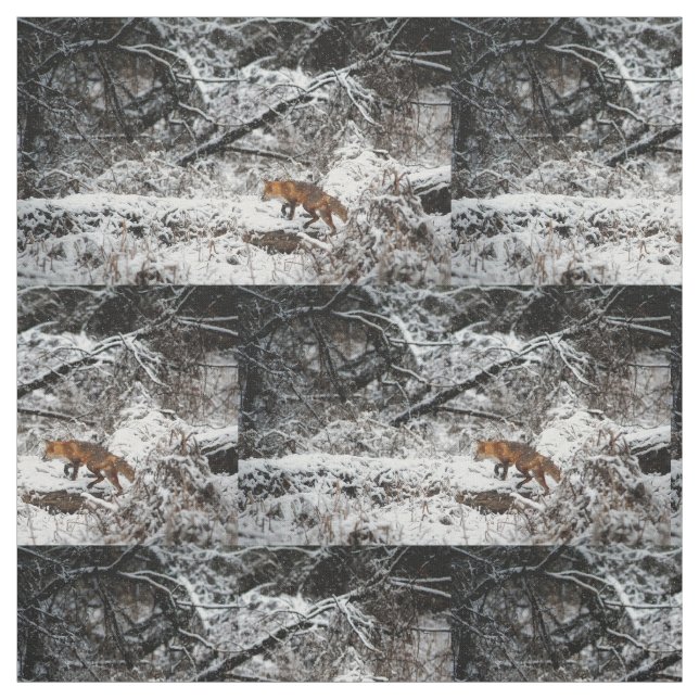 fox fabric, woodland fabric, quilting panels fabric (Swatch)