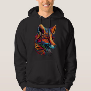 Fox Face Beautiful Colorful Artistic Animal Hoodie