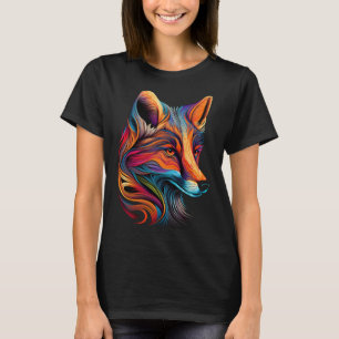 Fox Face Beautiful Colorful Artistic Animal T-Shirt