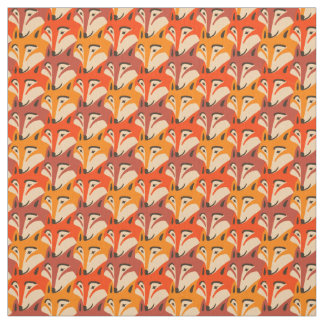 Fox face dogtooth pattern fabric