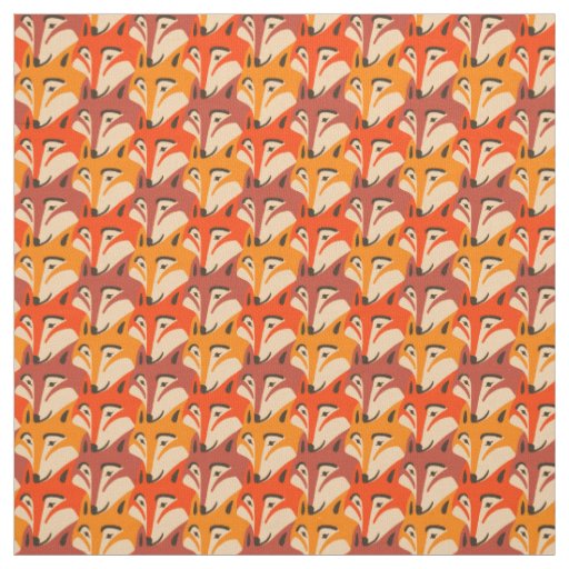 Fox face dogtooth pattern fabric