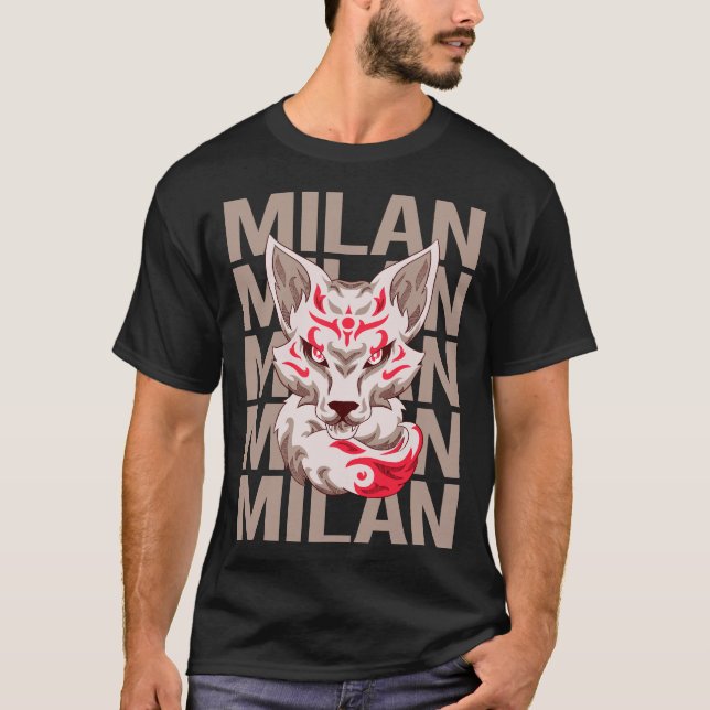 Fox Face - Milan Name T-Shirt (Front)