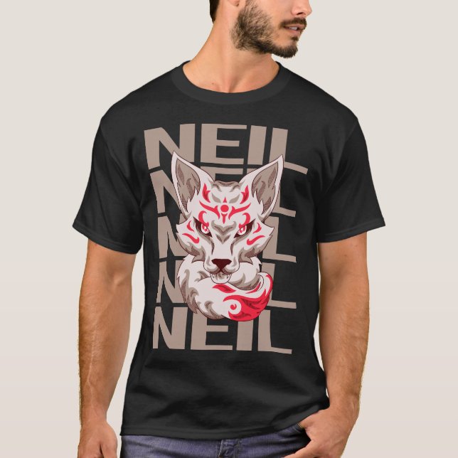 Fox Face - Neil Name T-Shirt (Front)
