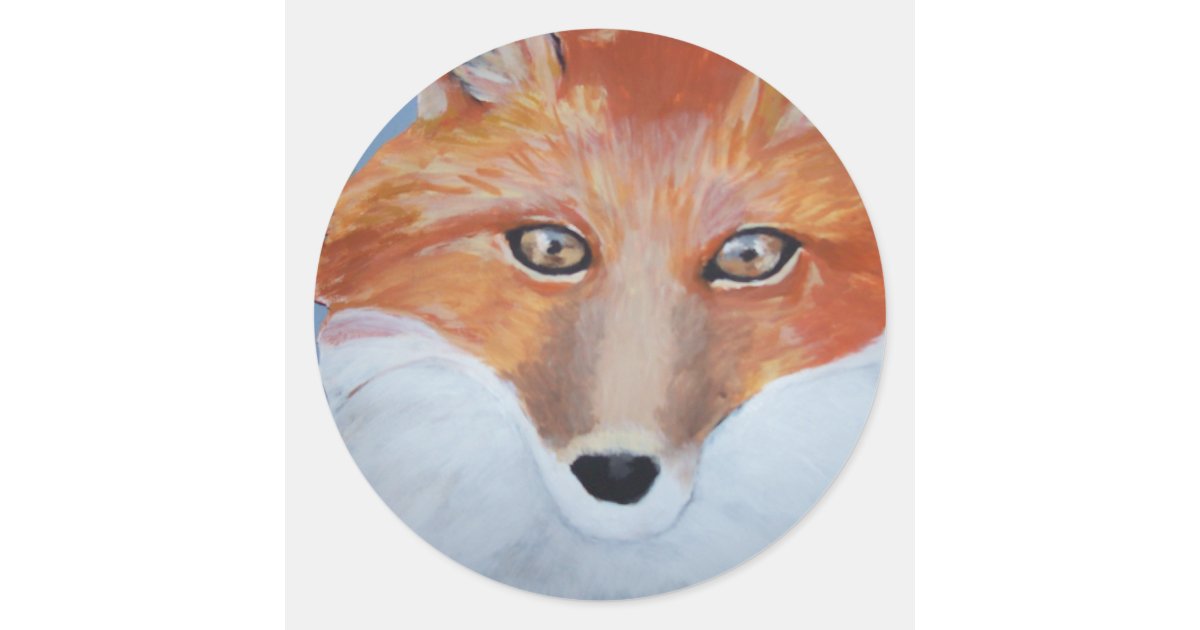 Fox Face Painting By Gwen Billips Classic Round Sticker Zazzle Com