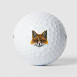 Fox face - Painting in acrylic Golf Balls