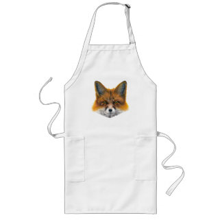 Fox face - Painting in acrylic Long Apron