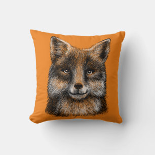 Fox face throw pillow