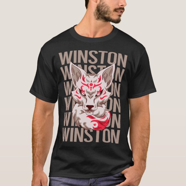 Fox Face - Winston Name T-Shirt (Front)
