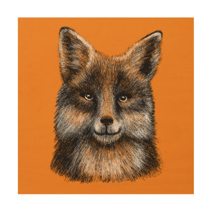 Fox face wood wall art