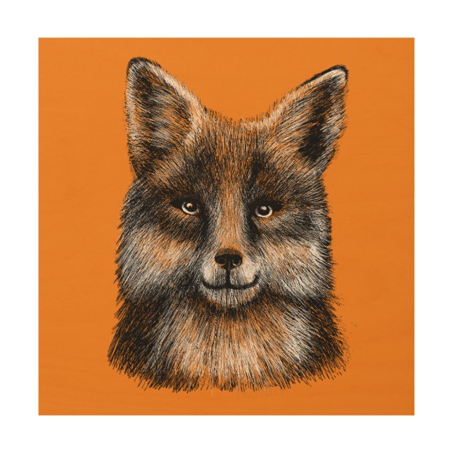 Fox face wood wall art (Front)