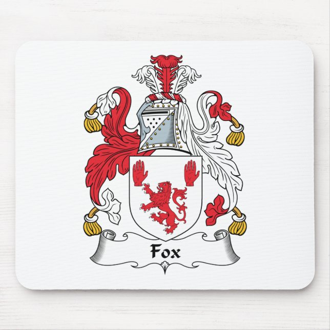 Fox Family Crest Mouse Pad (Front)