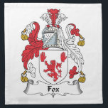 Fox Family Crest Napkin<br><div class="desc">Fox Coat of Arms</div>