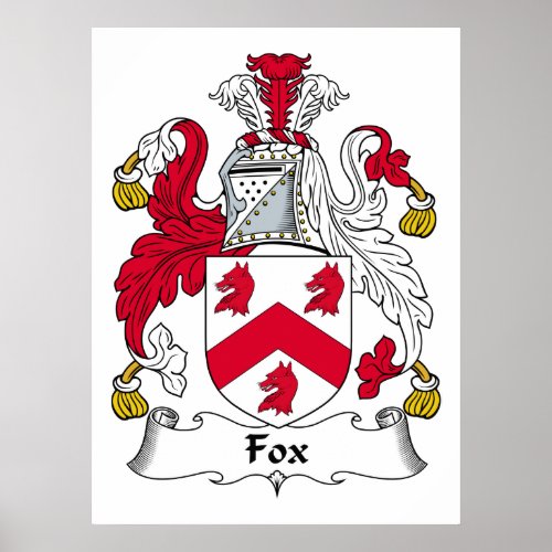 Fox Family Crest Poster