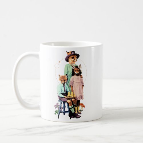 FOX FAMILY FANCY ANIMALS COFFEE MUG