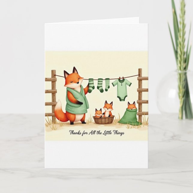 Fox Family Mothers Day Art Card (Front)
