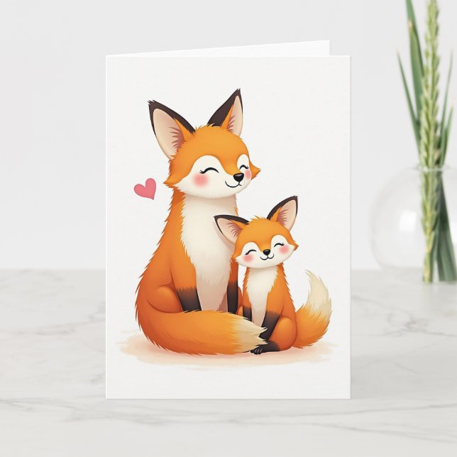 Fox Family Mothers Day Card (Front)