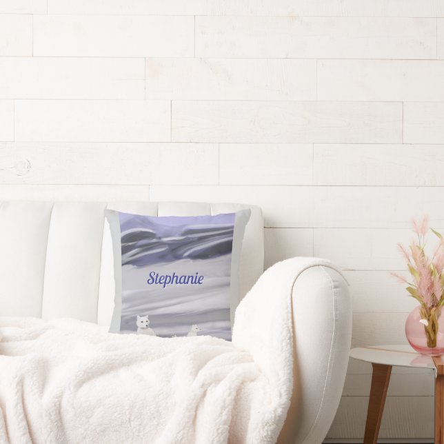 Fox Family Personalized Throw Pillow (Couch)