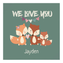 Fox Family Personalized We Love You