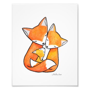 Fox Family Red Fox Parents Child Woodland Nursery  Photo Print by MiKaArt at Zazzle