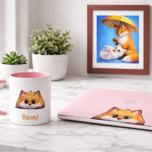 Fox Family Umbrella Rain Nursery Framed Art 