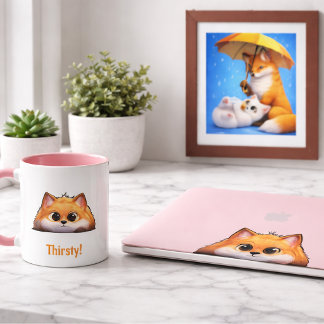 Fox Family Umbrella Rain Nursery Framed Art 