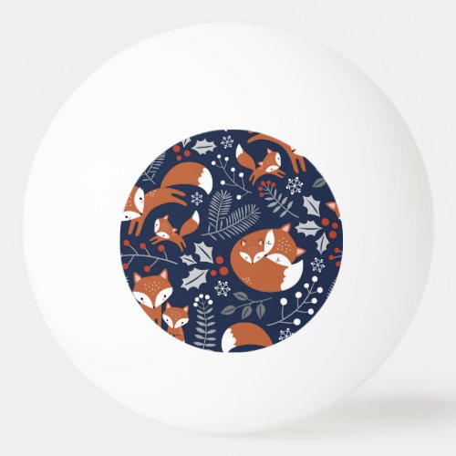 Fox family vintage seamless pattern ping pong ball