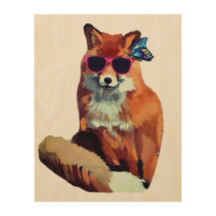 Fox Fancy Art Wood Wall Art