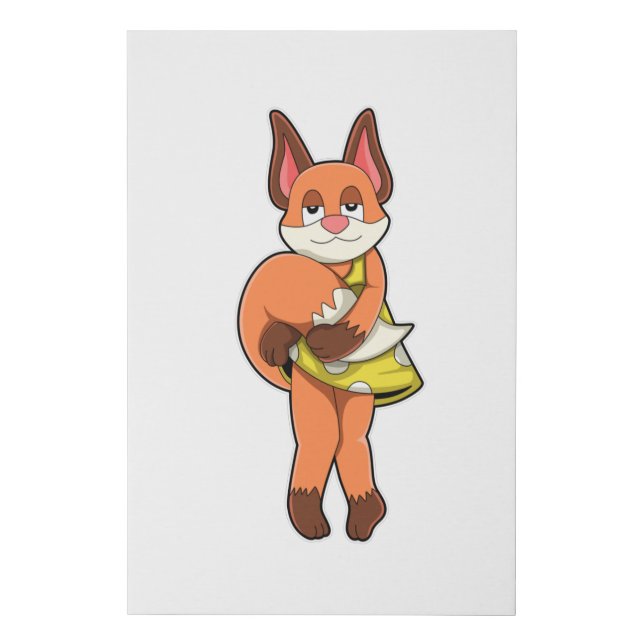 Fox Female with Skirt Faux Canvas Print (Front)