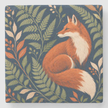 Fox & Fern Rust Fox and Navy Botanical