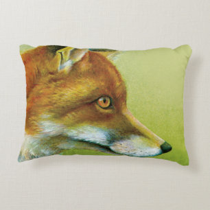 Fox fine art painting throw pillow