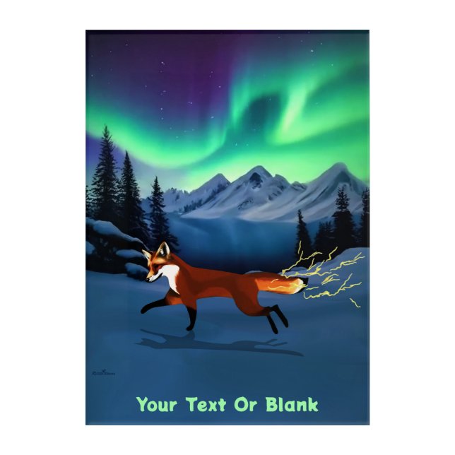Fox Fire - Northern Lights Acrylic Print (Front)