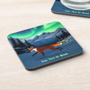 Fox Fire - Northern Lights Beverage Coaster