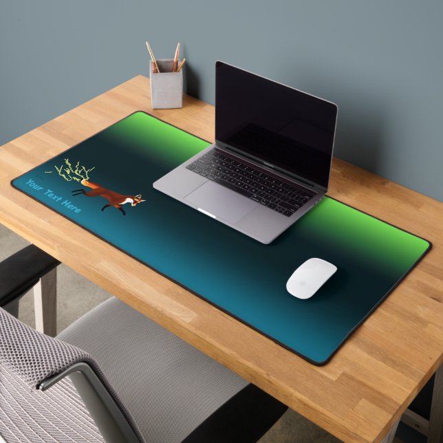 Fox Fire - Northern Lights Desk Mat (Office 2)