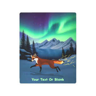 Fox Fire - Northern Lights Metal Print