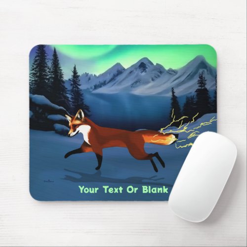 Fox Fire _ Northern Lights Mouse Pad