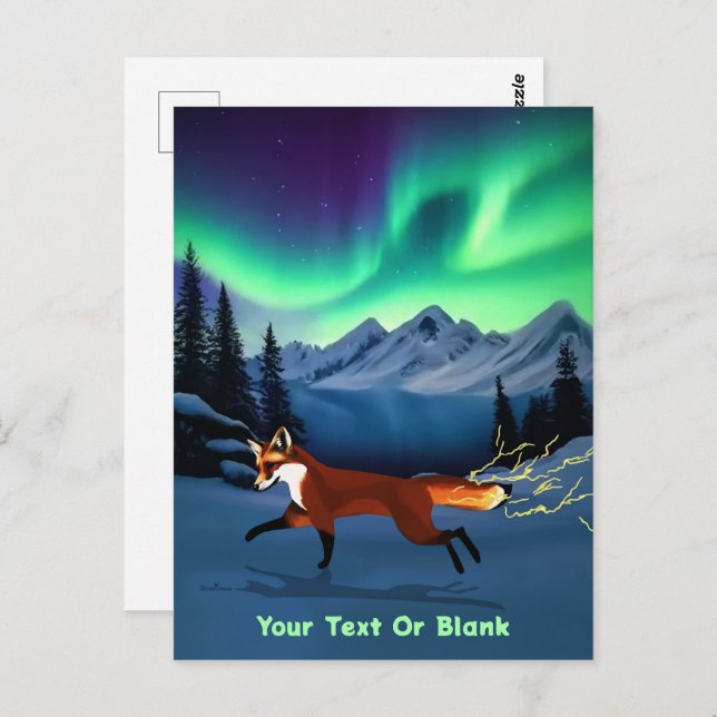 Fox Fire - Northern Lights Postcard (Front/Back)