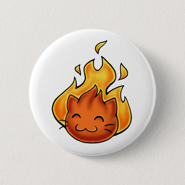 Fox Fire Pinback Button (Front)
